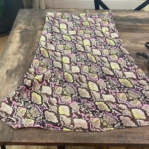 Maxi neon snake print skirt